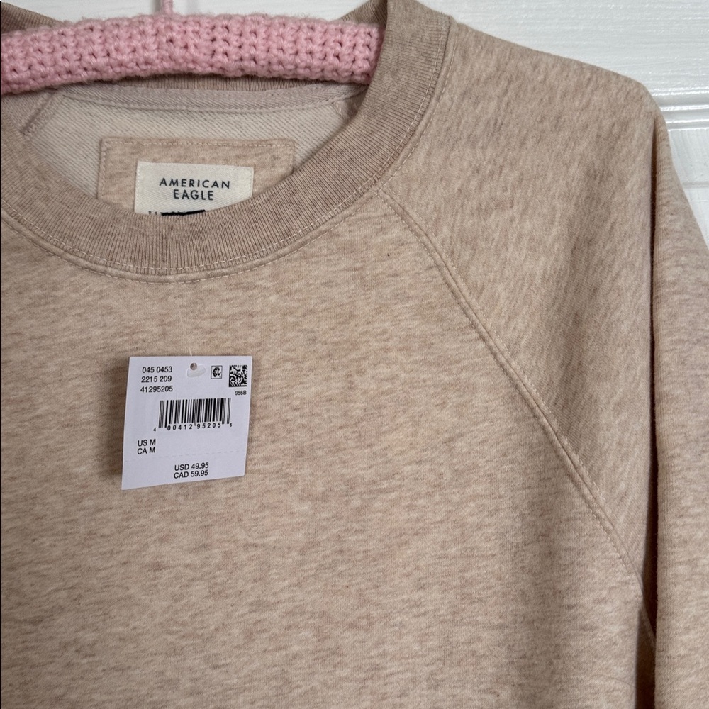 NWT AE Tan Heather Pullover Sweatshirt - Picture 3 of 4